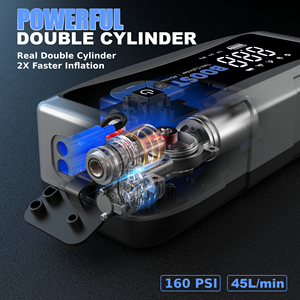 Démarreur de voiture 6000A avec gonfleur double cylindre, PD18W Type C, batterie externe LED pour la vente en gros et au détail aux professionnels automobiles - Product Image 3