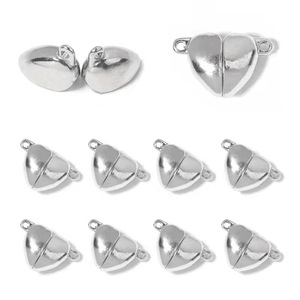 AA01107 magnete a forma di cuore gioielli fibbia a forma di cuore amanti del braccialetto fai da te chiusura lucidata per braccialetto <span class=keywords><strong>coppia</strong></span> fai da te - Product Image 2