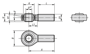 Rodamiento esférico de acero inoxidable KIPP K0720, rodamiento liso, rosca derecha, ensamblaje de enlace autoligado pulido - Product Image 4