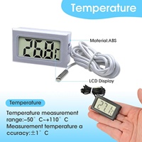 Termómetro Digital LCD Mini de Moda, Sonda de Temperatura Impermeable para Uso en Interiores, Acuarios, Refrigeradores, Congeladores y Peceras