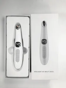 Mother's Day Gift Patent Design Pen Size Eye Massager With Red LED Treatment And LCD Display