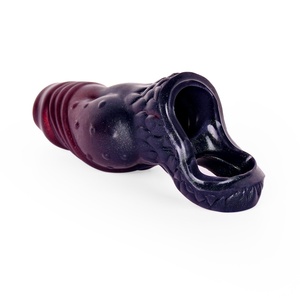 Préservatif en cuir à nœuds ouverts, épaississant et allongeant, avec particules massantes multicolores, pour hommes, style 'Wolf Braces' - Product Image 6