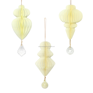 Ornement <span class=keywords><strong>de</strong></span> Noël nid d'abeille, pliable à la <span class=keywords><strong>main</strong></span> papier arbre forme centre commercial Table et fenêtre fête décoration toile <span class=keywords><strong>de</strong></span> fond famille déco - Product Image 1