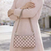 Karierte Handytasche Leichte Damen-Sommer-Mini-Geldbörse