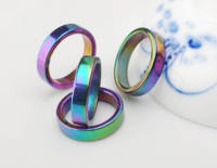 Bague bombée en hématite pour l'anxiété, l'équilibre du chakra Racine et la gestion des énergies négatives, bijou de bien-être pour le soulagement de la douleur, cadeau pour hommes et femmes
