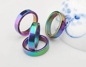 Hämatit-Kuppelring gegen Angstzustände, für das Wurzelchakra, negativen Energieabfluss, Gesundheitsschmuck, Schmerzlinderung, Geschenk für Männer und Frauen - Product Image 6