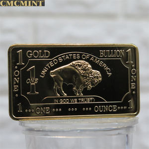 Памятные монеты, старые монеты 1 унция, 100 мельница, Золотой буйвол бар - Product Image 2