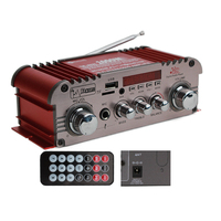 Hoparlör güç amplifikatörü DC12V 2 kanal Stereo Karaoke Dj 2 mikrofon Fm radyo USB BT kablosuz ses Mp3