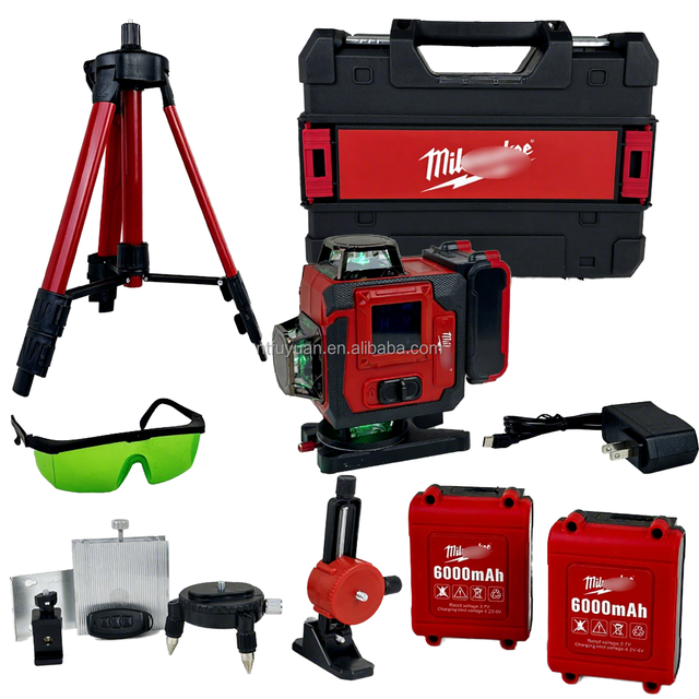 4D 16-line 360-degree Green Laser Level with Self-leveling Industrial & DIY Grade Horizontal Vertical Crosshair Alignment Tool
