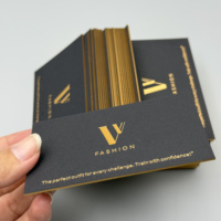 Cartes de Visite Noires Personnalisées Bordure Dorée Logo en Relief Impression en Taille-Douce Processus de Marquage à Chaud Design Gratuit Carton