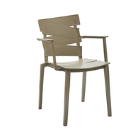 Chaise de jardin en plastique moderne avec accoudoirs, prix raisonnable, haute qualité, best-seller, mobilier d'extérieur