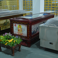 Ataúd Conmemorativo Digno de Madera Sólida con Sistema de Refrigeración y Servicios de Exhibición Refrigerada al Estilo Americano