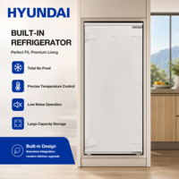 Réfrigérateur-congélateur HYUNDAI 190L intelligent encastrable vertical à porte unique, appareil de cuisine intégré pour maison connectée