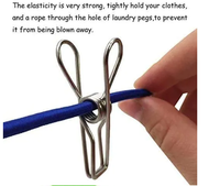 3.35 pouces multi-usages en acier inoxydable fil cordon épingles à linge utilitaire Clips crochets pour maison bureau épingles à linge