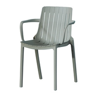 Chaise d'extérieur empilable en plastique résistant aux intempéries, chaise de salle à manger ventilée à lattes pour bistrot et restauration