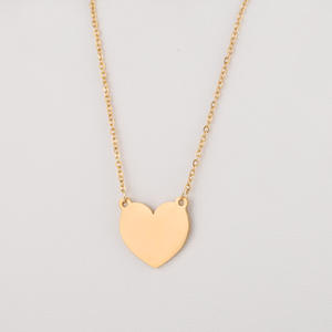 Donne Nuovi Gioielli In Oro Placcato In Acciaio Inox Inciso <span class=keywords><strong>Collana</strong></span> di Fascino Del Cuore - Product Image 4