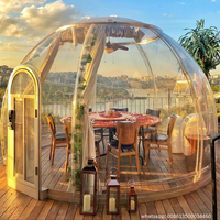 Dôme géodésique en plexiglas transparent populaire 2021, tente à ouverture automatique rapide, quatre saisons, ignifuge, imperméable, 136 pieds carrés