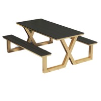 Ensemble table et chaises de parc connectées modernes pour extérieur, sièges de patio, bancs d'extérieur en plein air, table et chaises pour place de centre commercial