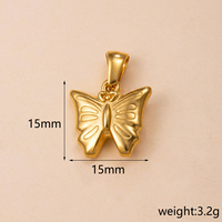 Pendentifs en acier inoxydable plaqué or PVD 18 carats avec abeilles et papillons en oxyde de zirconium pour la création de bijoux naturels DIY – Vente en gros
