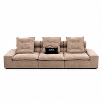 Canapé modulaire sectionnel moderne à profil bas, 3 places, rembourré en éponge, avec dossier capitonné en tissu, pour salon, vente en gros directe d'usine
