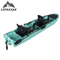 Kayak de Pesca Modular LSF de 4.45m para 2 Personas con Función de Deriva, Construcción Estable y Duradera de HDPE para Uso en el Mar y al Aire Libre