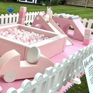 맞춤형 파스텔 핑크 소프트플레이 실내 놀이터 장비 (학교 또는 가정용, 나무, 폼, 플라스틱 소재, 여자아이 파티용) - Product Image 2