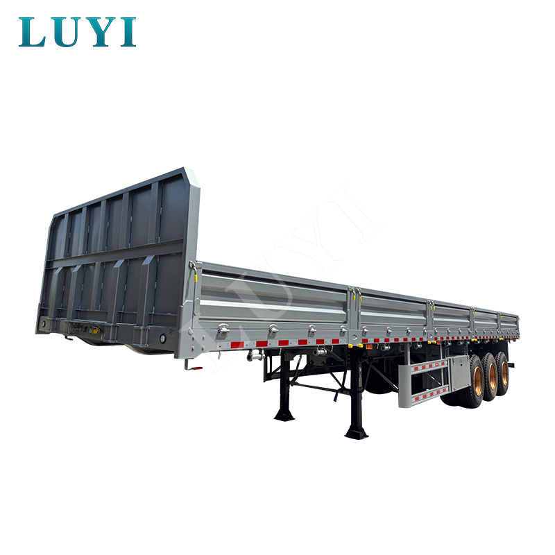 High-quality Heavy Equipment 3-axle 60-ton Side Wall Fence Cargo Trailer Flatbed Semi-trailer Saudi Arabia
