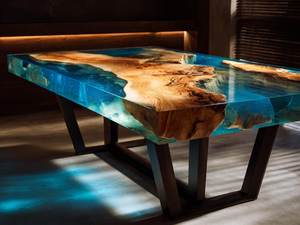 <b>Epoxy</b> Resin Wood <b>Coffee</b> <b>Table</b> with Stand Design <b>Epoxy</b> Resin River Wood <b>Coffee</b> <b>Table</b> Wholesale Unique Design Stylish - Product Image 1