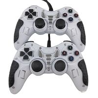 2 unids/lote negro blanco con cable controlador de vibración Dual Game Pad Twin Dobles juegos Gamepad para PC Sistema de ventana portátil TVBOX