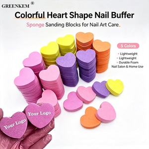 Bloques de limado de uñas de esponja en forma de corazón rosa, de doble cara 100/180, <span class=keywords><strong>para</strong></span> pulido y lijado, con papel de lija y función de pulidor. - Product Image 1