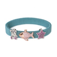 Bracelet en maille extensible de luxe personnalisé, bracelet élastique en gros, fait à la main, en acier inoxydable 316L, bracelet en maille extensible avec breloques