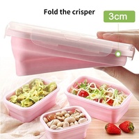 Boîte à repas écologique en silicone pliable Récipient de stockage des restes de cuisine Boîtes à lunch Bento pour la cuisine à domicile
