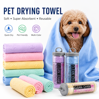Toalla de Secado para Mascotas Clean Cham PVA Chamois, Multicolor, Suave, Absorbente y Reutilizable, en Tubo Portátil para Perros y Gatos