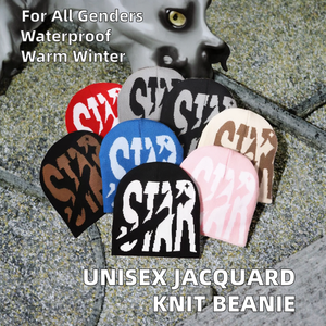 Unisex Jacquard Knit <b>Beanie</b> 3D Embroidery Breathable <b>Waterproof</b> Y2K Street Style Soft Cuffed Cold Weather Warm Winter Travel - Product Image 2