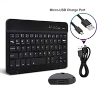 Keyboard Slim Portabel Nirkabel Isi Ulang Ringkas untuk Tablet Android Windows Ponsel IOS iPhone iPad