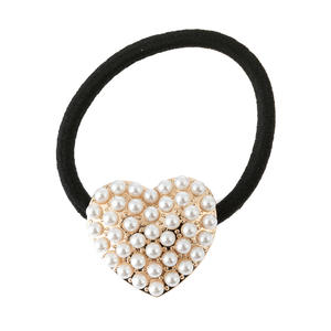 Porte-queue de cheval en alliage de Zinc doré, perle/cristal, métal élastique, bandeau de <span class=keywords><strong>cheveux</strong></span> pour fille, bijoux, cœur, bandeau de <span class=keywords><strong>cheveux</strong></span> noir - Product Image 1