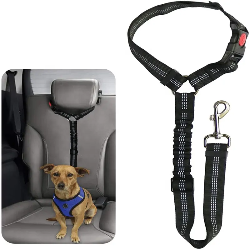 Adjustable pet supplies fashion attractive design pet cat dogs safety leads seat belt for vehicle car