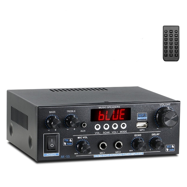 AK55 HIFI Digital BT Power Amplifier 2.0-channel Home Bookshelf Audio Power Amplifier with Power Amplifier