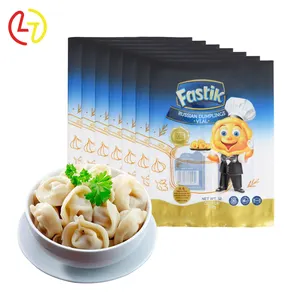 Customized frozen food packaging bag with nylon material for seafood and bacon Spring rolls zipper Three-side seal