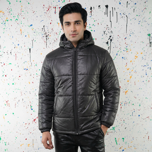 Vestes matelassées pour hommes URBAN PRODUCTIONS avec col montant et logo frontal, coupe-vent, respirantes, veste décontractée d'hiver - Product Image 1