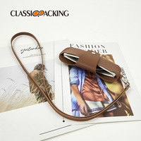 Mode PVC Double face lunettes de soleil housse de protection Portable en cuir suspendu cou étui à lunettes Anti-perte lunettes sac pochette