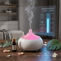 Nouveau diffuseur d'huiles essentielles d'aromathérapie à ultrasons de 250ml avec haut-parleur, base de finition en bois de café
