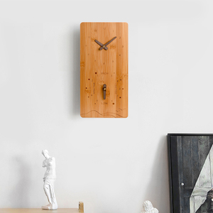 Euroroom 2023 yeni gelenler büyük sıkıntılı ahşap bambu gelgit kuş ses duvar saati oturma odası için - Product Image 3