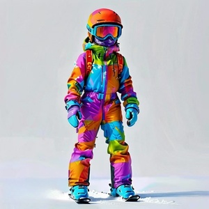 AQTQ Ski Jacket High Quality Custom Ski Wear <strong>Winter</strong> Outdoor Kids <strong>Overalls</strong> One Piece Ski Suit Jumpsuit - Product Image 5