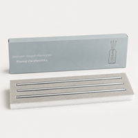 Lot de 3 bougies à huile éternelles argentées avec mèche, rechargeables, sans fumée, en métal, avec boîte cadeau pour la décoration de la maison et de mariage