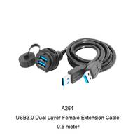Câble d'extension M25 industriel extérieur double USB 3.0 10 Gbit/s en cuivre et nylon, étanche IP67, avec connecteur à vis, 500 V CA