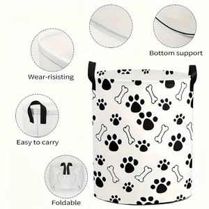 Panier à linge pliable avec motif de patte d'animal, panier de rangement pour vêtements et jouets, rectangulaire, en tissu non tissé - Product Image 3