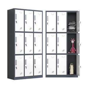 Armoire en acier sur mesure, autoportante, 4/6/9 portes, verrouillable, avec serrure à clé, pour la maison, l'hôpital, le dortoir, le salon, la salle de sport, le rangement - Product Image 4