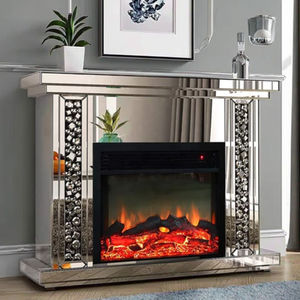 Meubles d'hôtel et d'appartement modernes OEM, cheminée électrique miroir argentée sur mesure pour salon, professionnel - Product Image 2