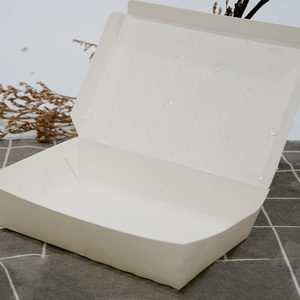 Caja de Almuerzo Desechable de Ángulo Recto, Caja para Empacar Arroz, Contenedor de Comida Rápida, Caja de Papel para Llevar de Cartón Blanco - Product Image 2